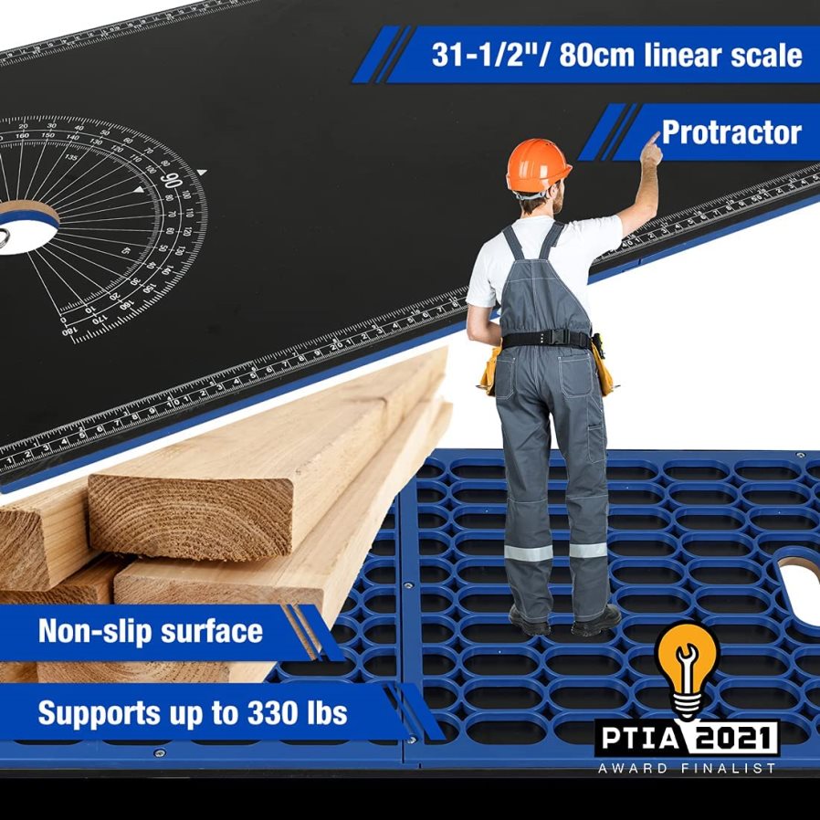 WORKPRO Miter Saw Stand 5-in-1 Portable Workbench with Detachable Miter Saw Stand  Height Adjustable Legs D4R0VT2 Storage Useful
