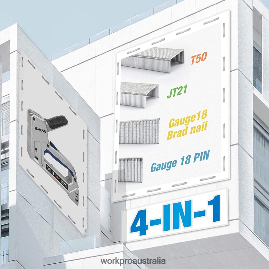 WORKPRO Nailer Heavy Duty 4 in 1 Aluminum Nailer with 2000 Staples D4R0VT58 Tool Helpful
