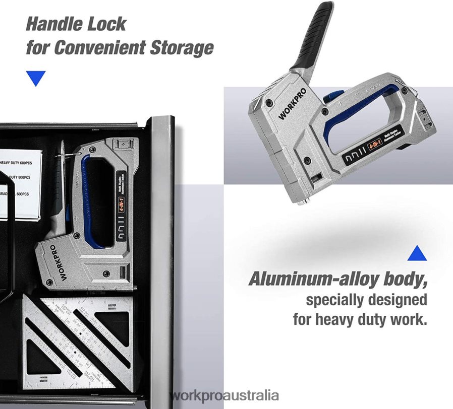 WORKPRO Nailer Heavy Duty 4 in 1 Aluminum Nailer with 2000 Staples D4R0VT58 Tool Helpful