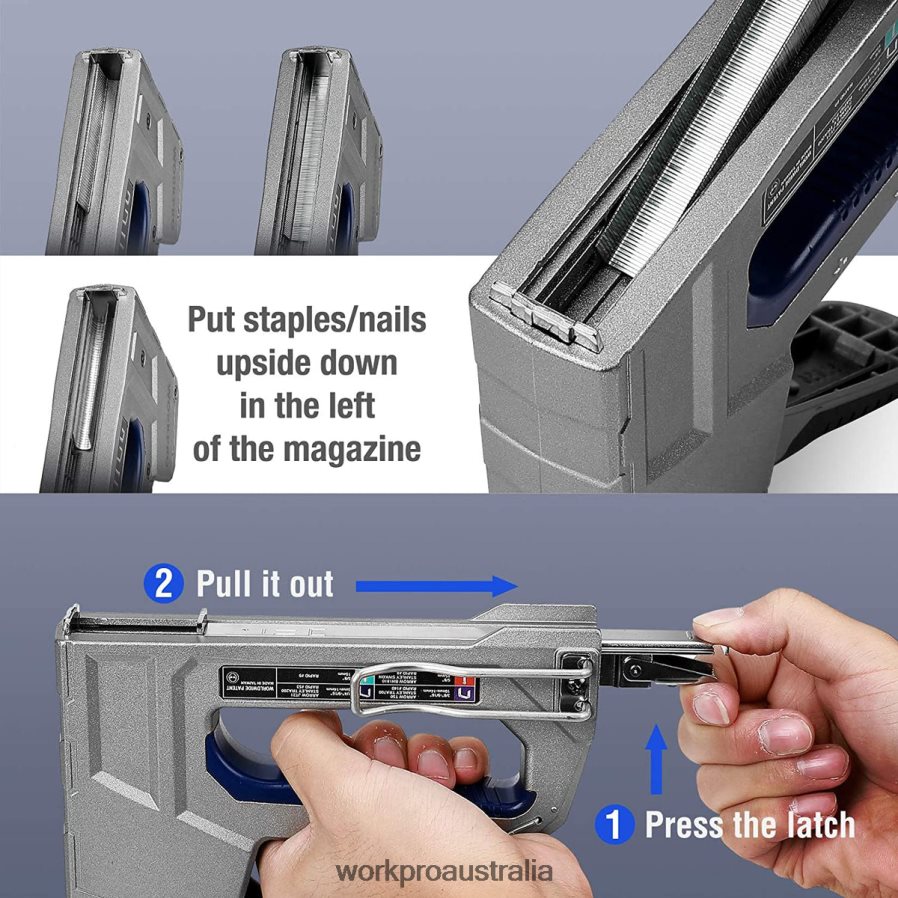 WORKPRO Nailer Heavy Duty 4 in 1 Aluminum Nailer with 2000 Staples D4R0VT58 Tool Helpful