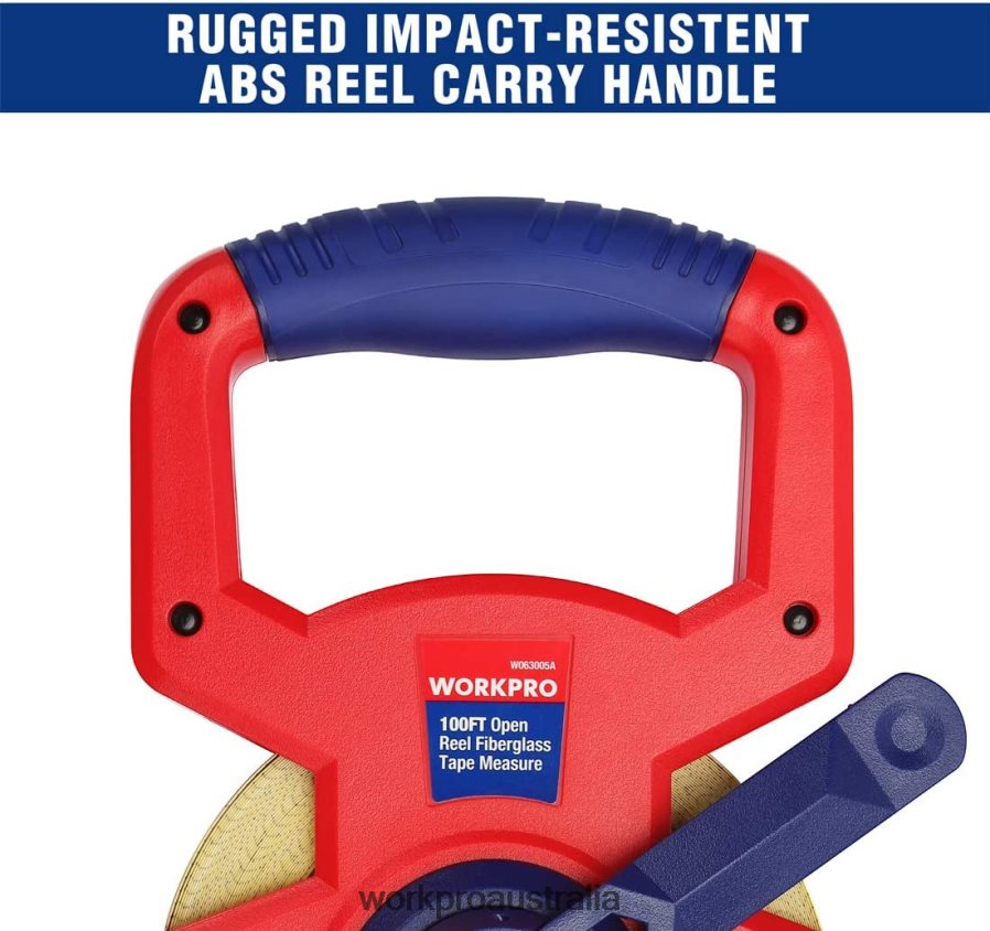 WORKPRO Open Reel Tape Measure with Double Nylon Coated Fiberglass Blade 100 Feet D4R0VT109 Tool New