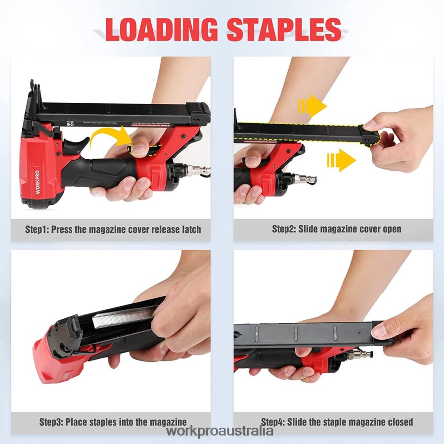 WORKPRO Pneumatic 20 Gauge Staple Gun for Carpentry Woodworking and DIY Projects D4R0VT61 Tool Useful