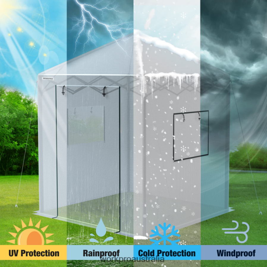 WORKPRO Portable Walk-in Greenhouse D4R0VT279 Tool Morden