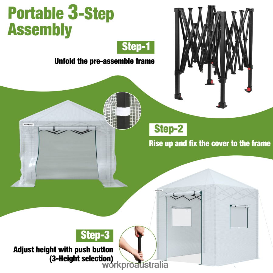 WORKPRO Portable Walk-in Greenhouse D4R0VT289 Tool Useful
