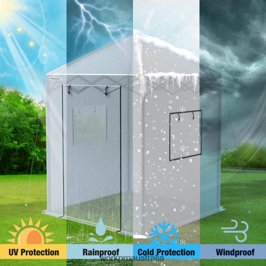 WORKPRO Portable Walk-in Greenhouse D4R0VT289 Tool Useful