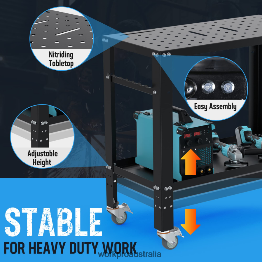 WORKPRO Portable Welding Table 1200 lbs Load Capacity Nitriding Tabletop D4R0VT13 Storage New