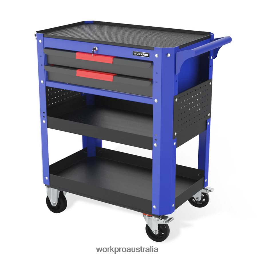 WORKPRO Premium 2-Drawer Rolling Tool Cart Heavy Duty Utility Industrial Service Cart Storage Organizer with Wheels and Locking System D4R0VT16 Storage Useful
