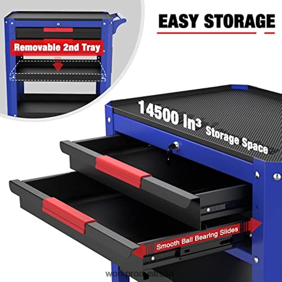 WORKPRO Premium 2-Drawer Rolling Tool Cart Heavy Duty Utility Industrial Service Cart Storage Organizer with Wheels and Locking System D4R0VT16 Storage Useful