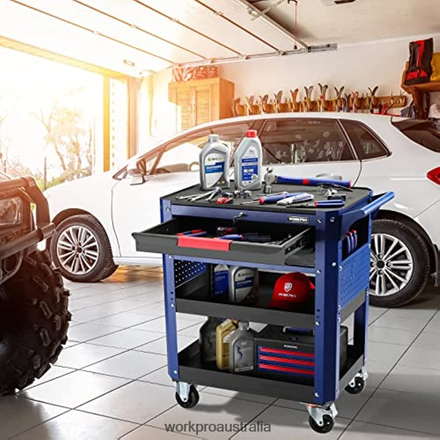 WORKPRO Premium 2-Drawer Rolling Tool Cart Heavy Duty Utility Industrial Service Cart Storage Organizer with Wheels and Locking System D4R0VT16 Storage Useful