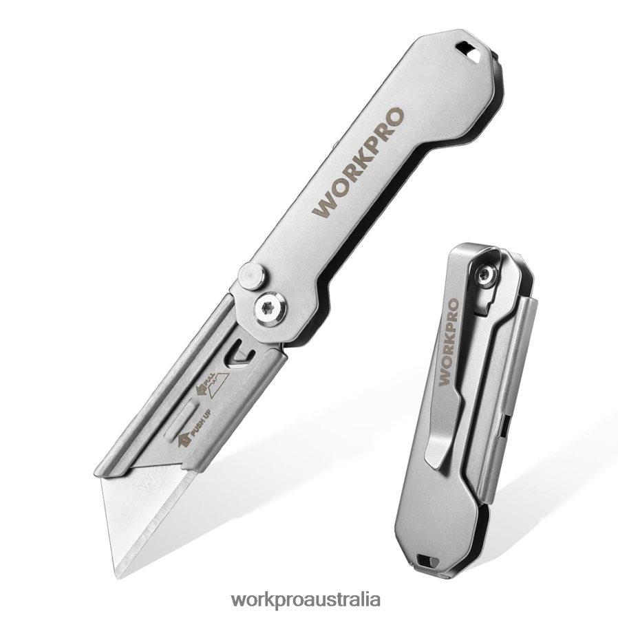 WORKPRO Quick Change Folding Pocket Utility Knife Mini Stainless Steel Folding Knife with Belt Clip D4R0VT47 Tool New