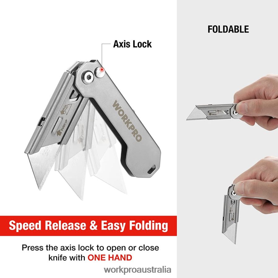 WORKPRO Quick Change Folding Pocket Utility Knife Mini Stainless Steel Folding Knife with Belt Clip D4R0VT47 Tool New