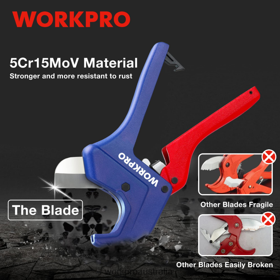 WORKPRO Ratchet PVC Pipe Cutter Tool D4R0VT155 Tool Useful