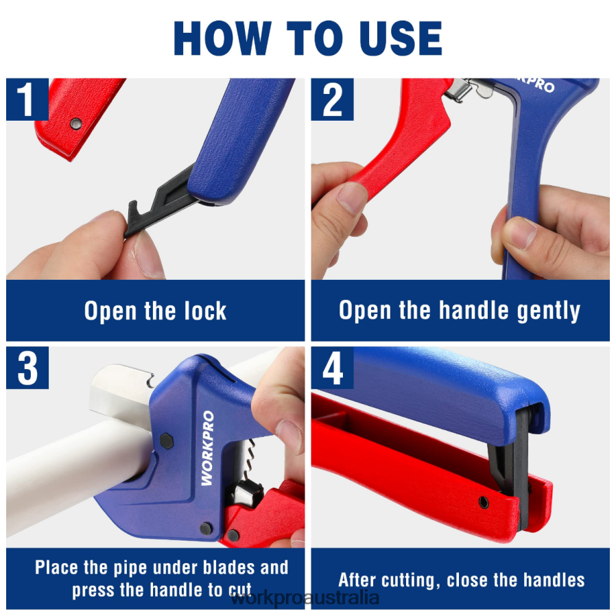 WORKPRO Ratchet PVC Pipe Cutter Tool D4R0VT155 Tool Useful