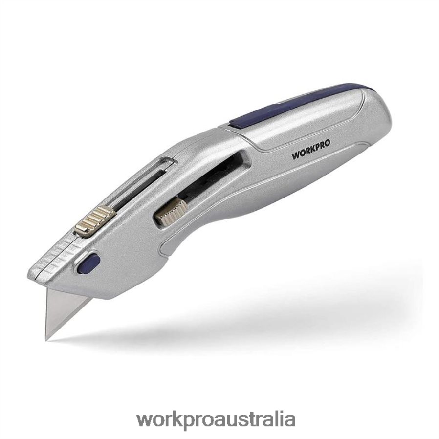 WORKPRO Retractable Utility Knife and Self-retracting Safety Box with 2 Extra Blades Included D4R0VT41 Tool Morden
