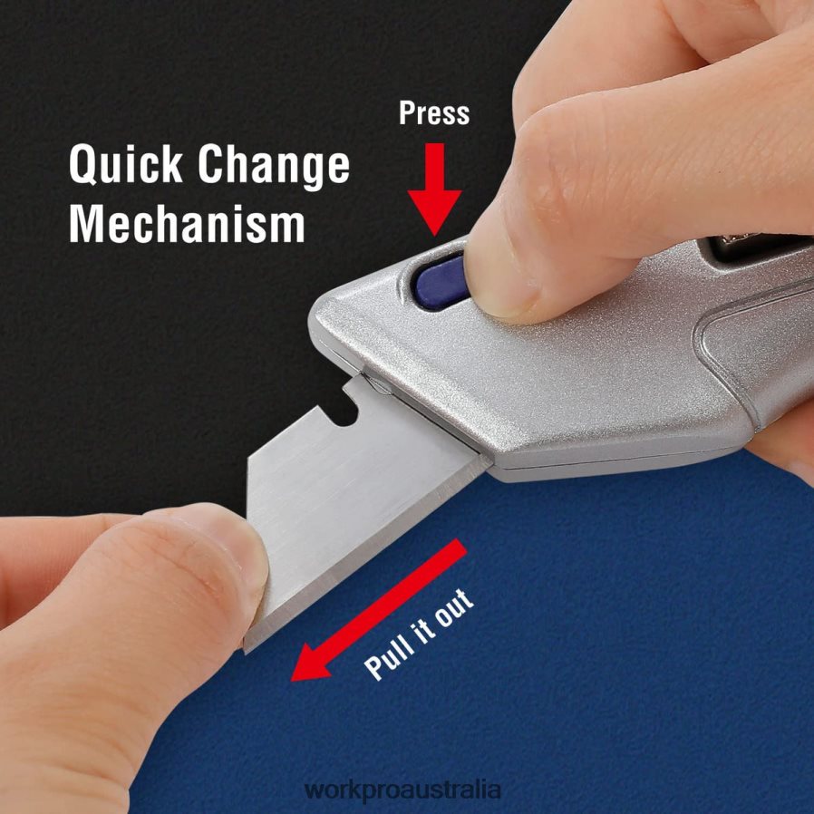 WORKPRO Retractable Utility Knife and Self-retracting Safety Box with 2 Extra Blades Included D4R0VT41 Tool Morden