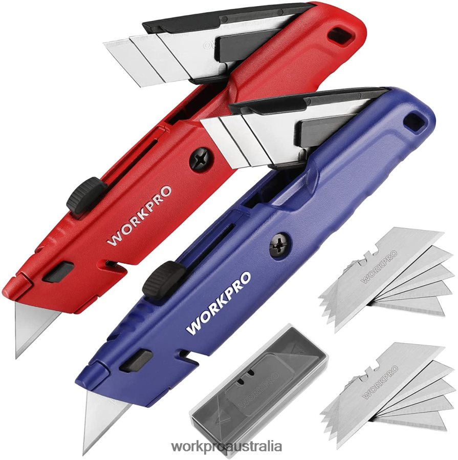WORKPRO Retractable Utility Knife with Extra Blade Storage 2 Pack Quick-Change Box Cutters D4R0VT56 Tool Morden