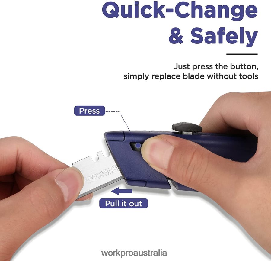 WORKPRO Retractable Utility Knife with Extra Blade Storage 2 Pack Quick-Change Box Cutters D4R0VT56 Tool Morden