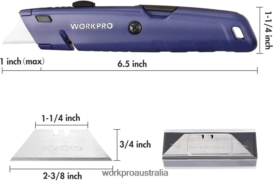 WORKPRO Retractable Utility Knife with Extra Blade Storage 2 Pack Quick-Change Box Cutters D4R0VT56 Tool Morden