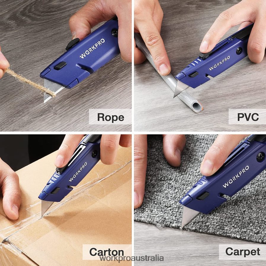WORKPRO Retractable Utility Knife with Extra Blade Storage 2 Pack Quick-Change Box Cutters D4R0VT56 Tool Morden
