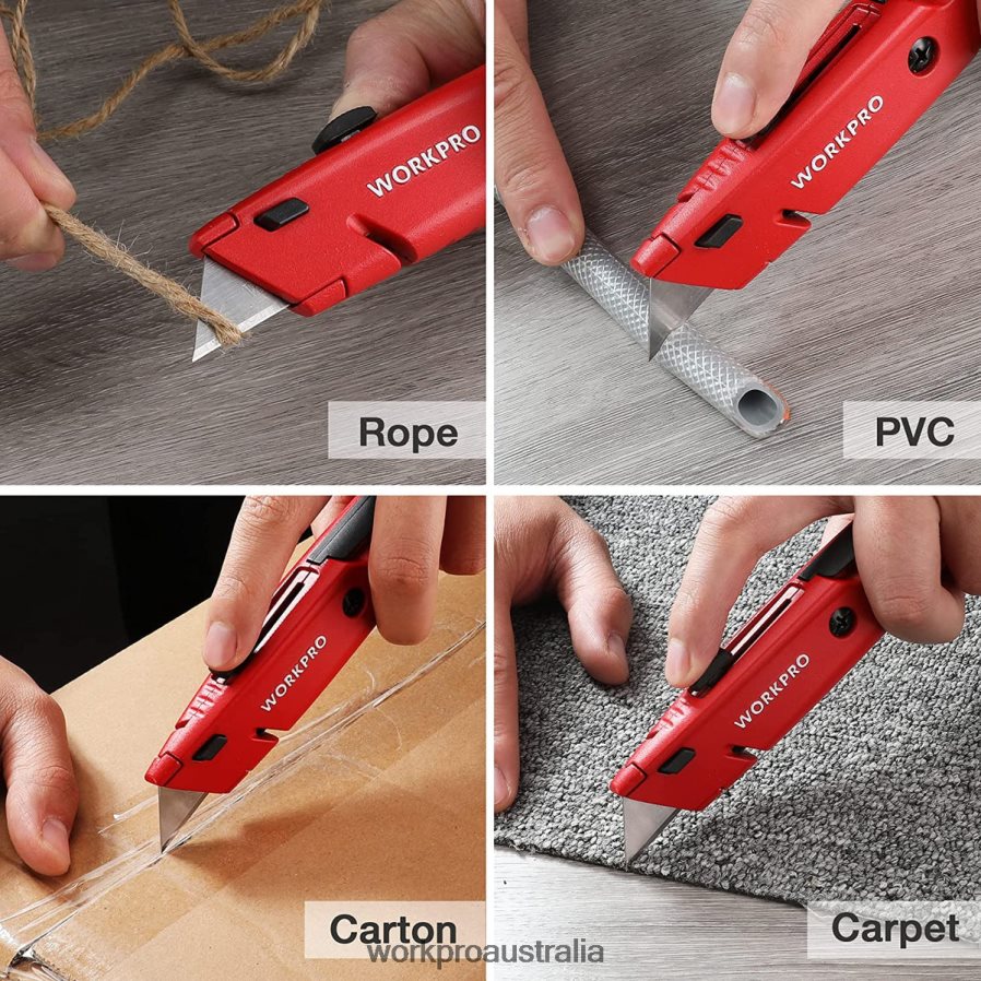 WORKPRO Retractable Utility Knife with Extra Blade Storage 2 Pack Quick-Change Box Cutters D4R0VT56 Tool Morden