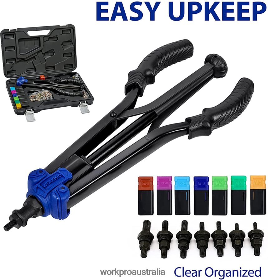 WORKPRO Rivet Nut Tool 70pcs Rivet Nuts and Carry Case Threaded Hand Nutsert Tool Kit D4R0VT309 Tool Helpful