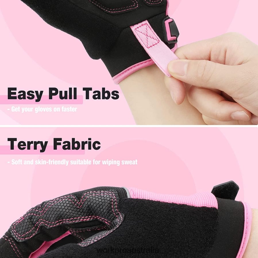 WORKPRO Safety Work Gloves Touch Screen Terry Fabric Non-Slip Working Gloves- M D4R0VT250 Tool Pink