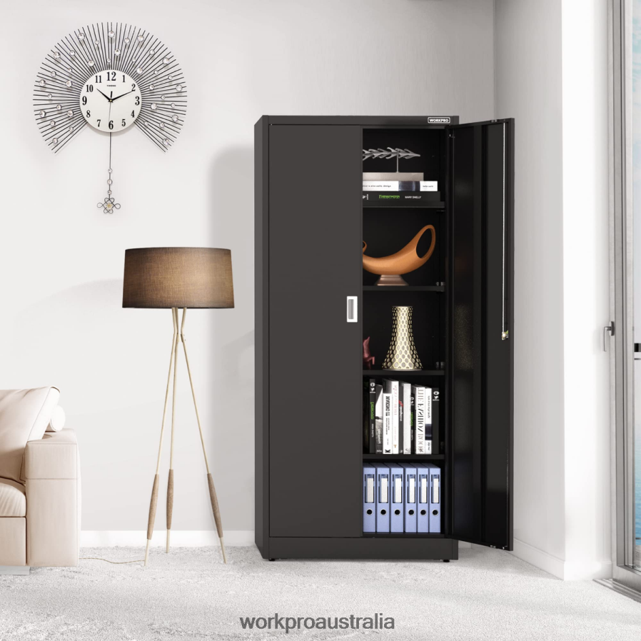 WORKPRO Storage Cabinet Metal Garage Cabinets with Doors and Shelves D4R0VT22 Storage Morden