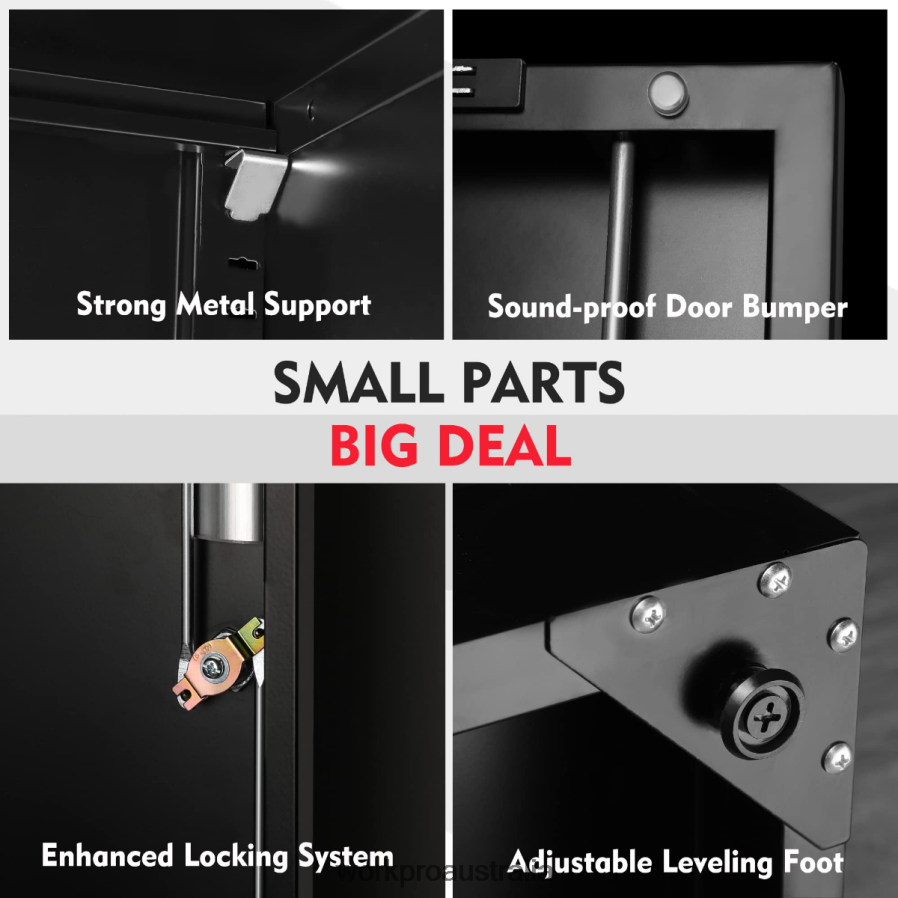 WORKPRO Storage Cabinet Metal Garage Cabinets with Doors and Shelves D4R0VT22 Storage Morden