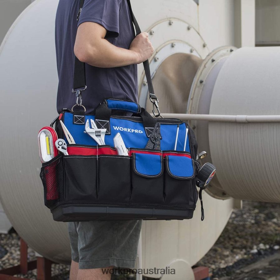 WORKPRO Tool Bag Closed Top Wide Slot Storage with Waterproof Base and Adjustable Shoulder Straps D4R0VT30 Storage Morden