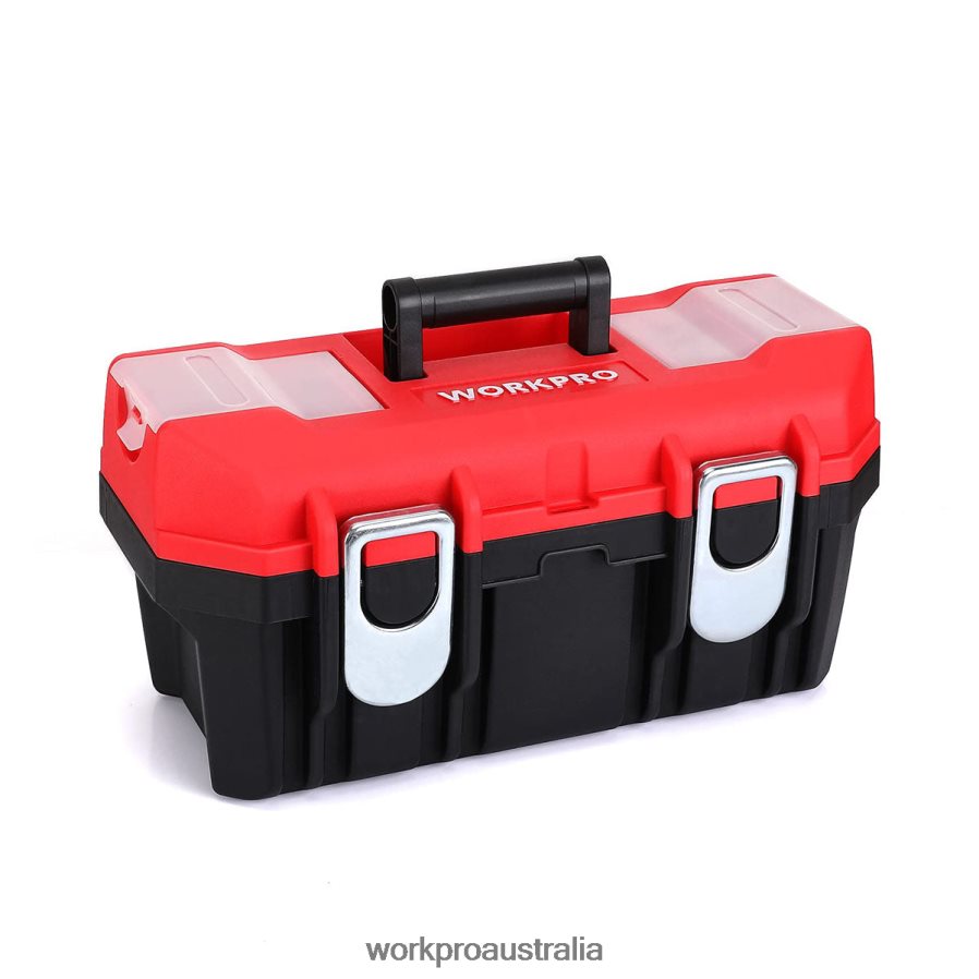 WORKPRO Tool Box Portable with Removable Tray Heavy Duty Toolbox with 2 Metal Latches D4R0VT33 Storage Useful