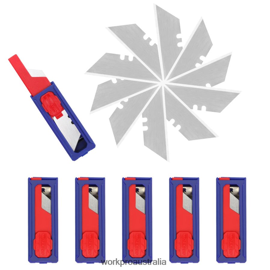 WORKPRO Utility Knife Blades SK5 Steel Box Cutter Blades Refills Standard Size with Individual Dispenser Pack of 50 D4R0VT55 Tool Morden