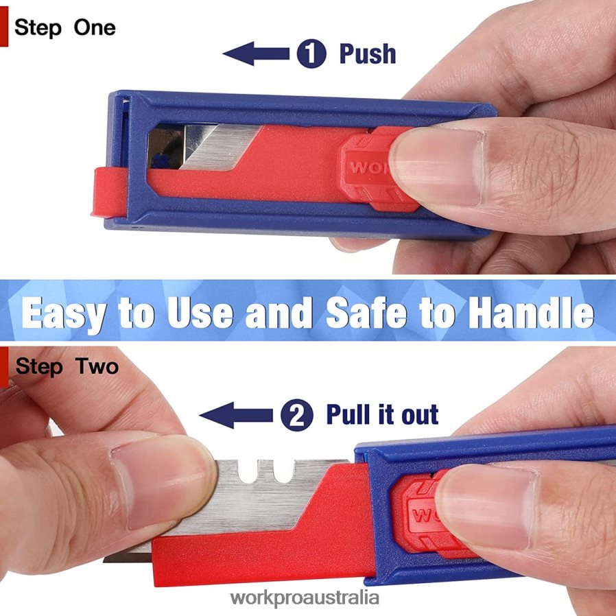 WORKPRO Utility Knife Blades SK5 Steel Box Cutter Blades Refills Standard Size with Individual Dispenser Pack of 50 D4R0VT55 Tool Morden