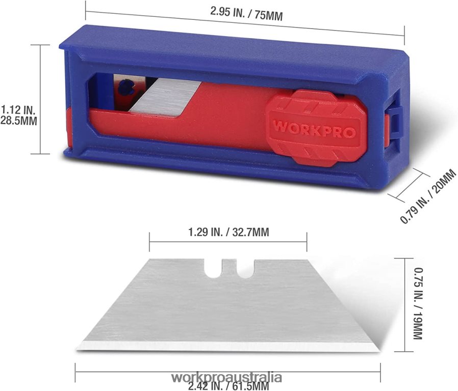 WORKPRO Utility Knife Blades SK5 Steel Box Cutter Blades Refills Standard Size with Individual Dispenser Pack of 50 D4R0VT55 Tool Morden
