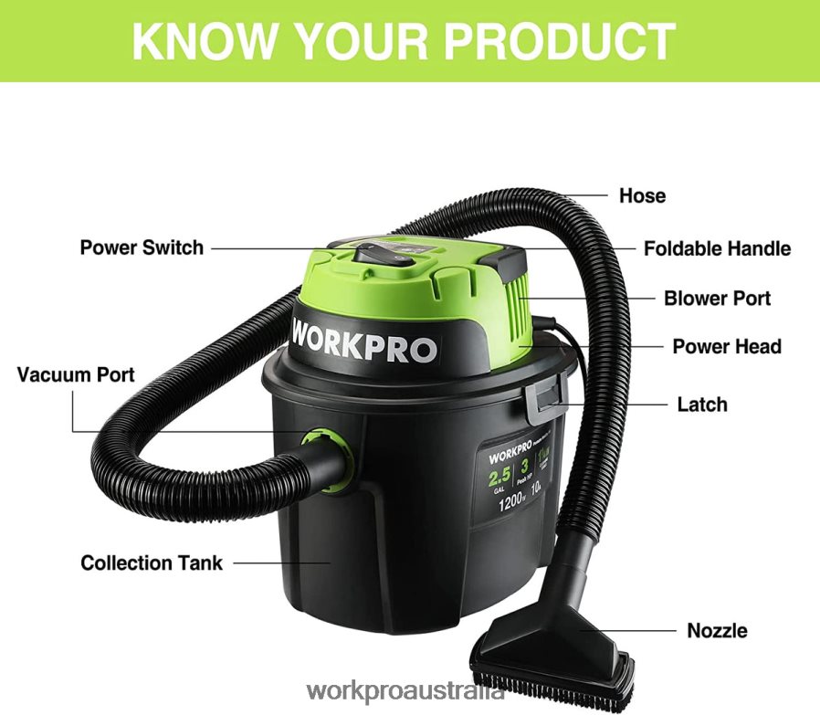 WORKPRO Wet/Dry Vacuum 25 Gallon 3 Peak Horsepower Portable Shop Vacuum Cleaner for Home D4R0VT216 Tool Useful