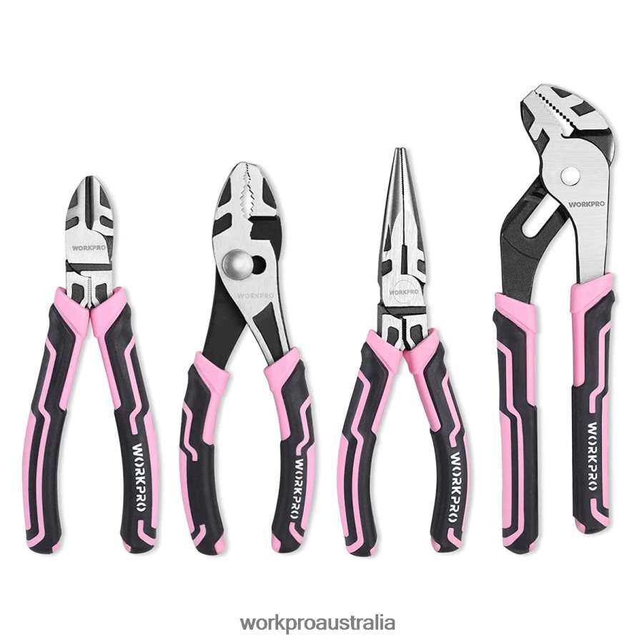 WORKPRO 4 Pcs Pliers Set D4R0VT251 Tool Pink