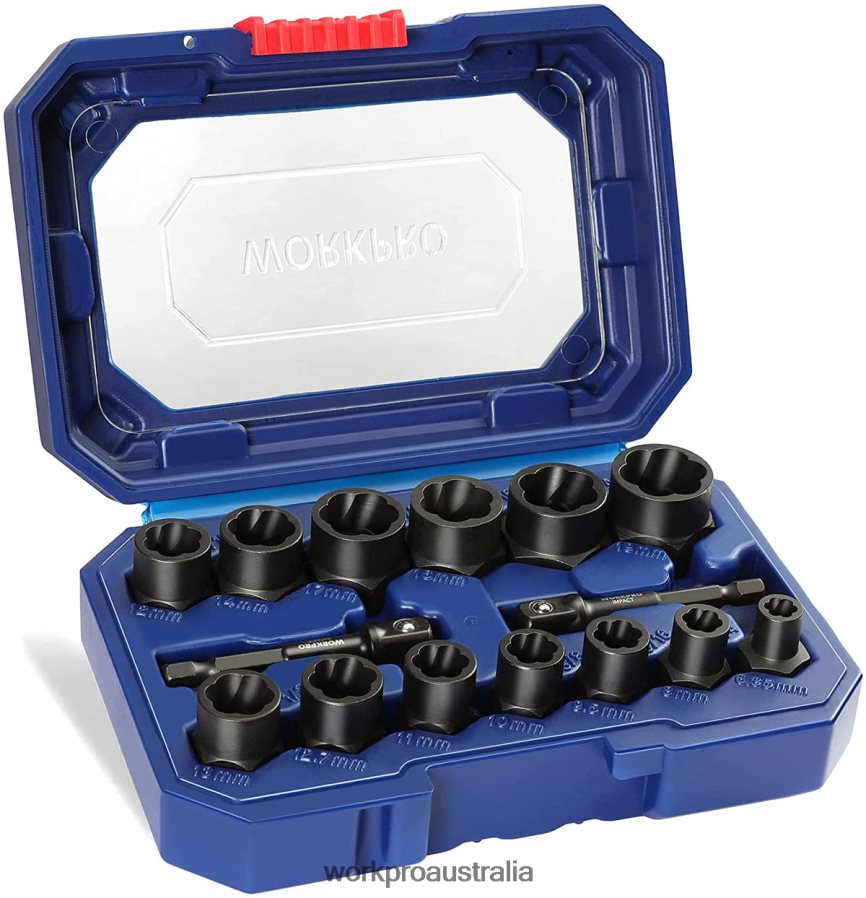 WORKPRO 15 Pcs Impact Bolt & Nut Remover Set D4R0VT128 Tool Useful