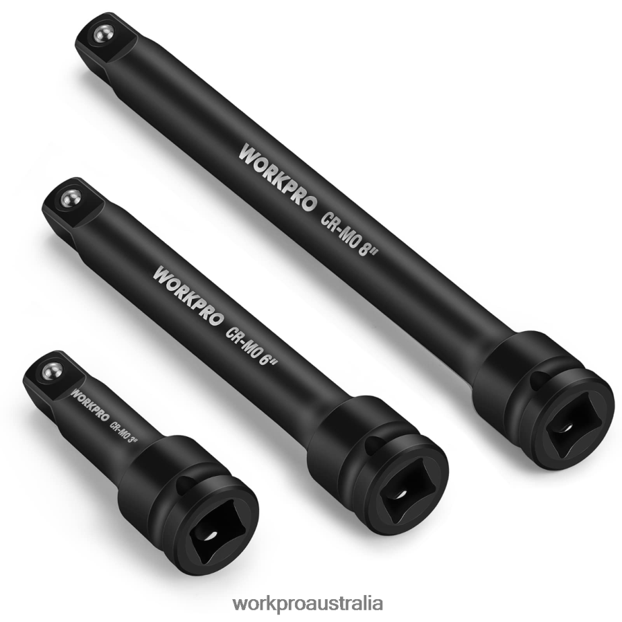 WORKPRO 3 Piece-3, 6, 8 Inch 1/2-Inch Socket Drive Impact Extension Bar Sets D4R0VT202 Tool Useful