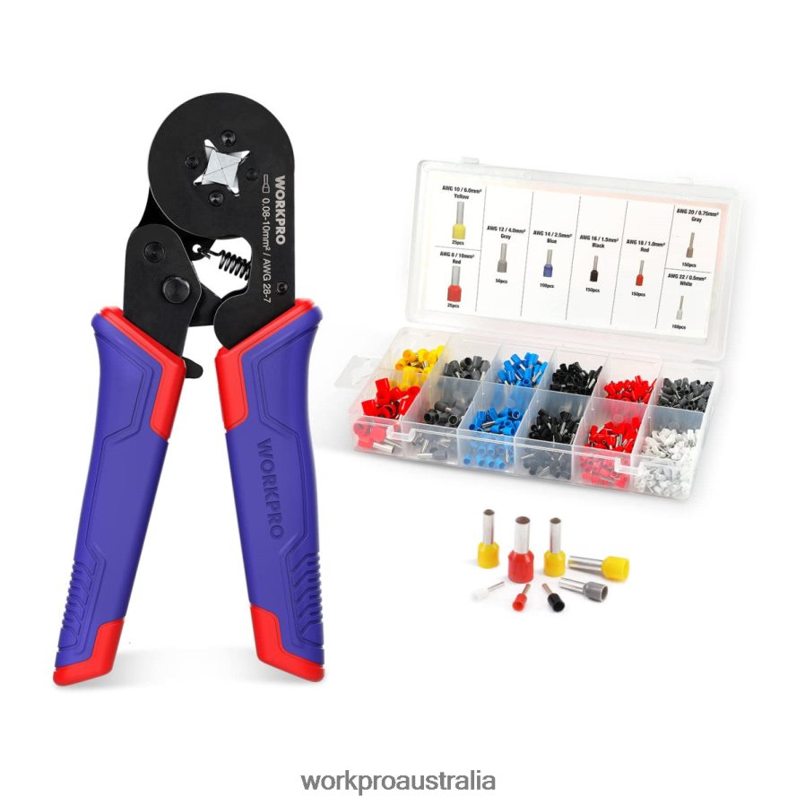 WORKPRO Ferrule Crimping Tool Kit, AWG 28-7 Self-adjustable Ratchet Wire Crimping Tool D4R0VT161 Tool Morden