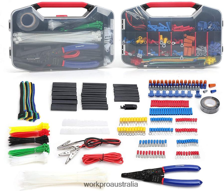 WORKPRO 582 Pcs Crimp Terminals Wire Connectors Heat Shrink Tube Electrical Repair Kit with Wire Cutter Stripper D4R0VT152 Tool Useful
