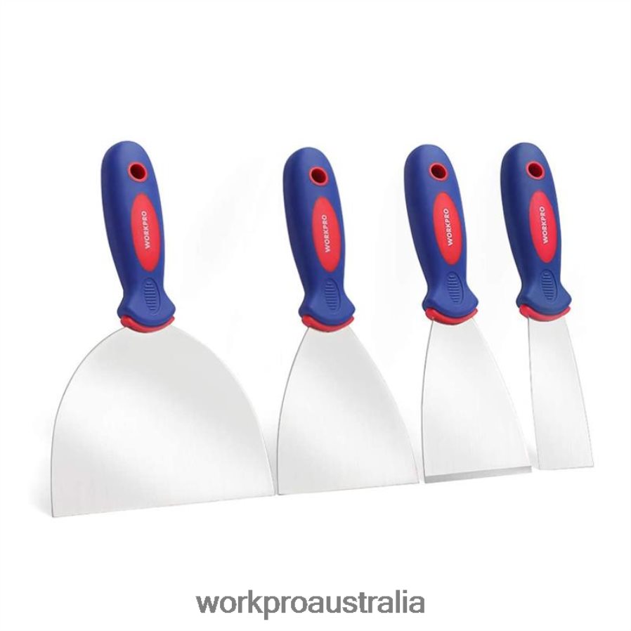 WORKPRO 4 Pcs Stainless Steel Made Putty Knife Set D4R0VT149 Tool New