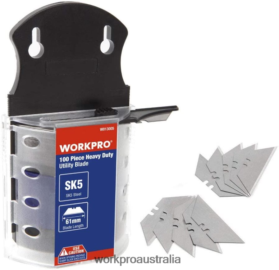 WORKPRO 100 Pcs Utility Knife Blades SK5 Steel with Dispenser D4R0VT40 Tool Useful