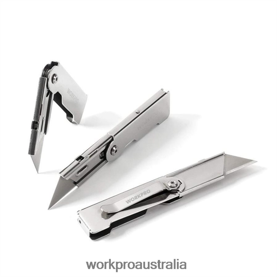 WORKPRO 3 Pcs Quick Change Folding Pocket Utility Knife Set with Belt Clip D4R0VT45 Tool Morden
