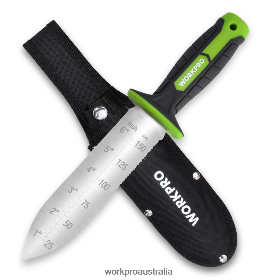 WORKPRO Garden Knife with Oxford Sheath, Stainless Steel Blade with Cutting Edge D4R0VT283 Tool Green/Pink
