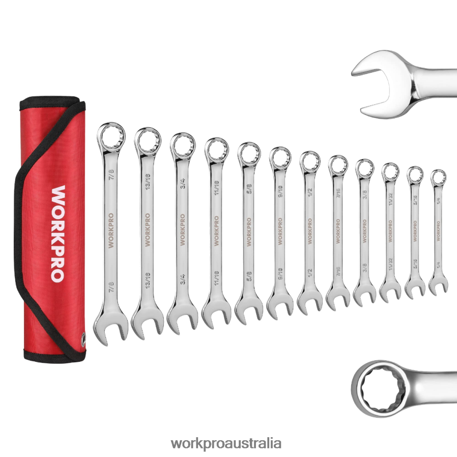 WORKPRO 12 Pcs Metric 8-19mm, Premium Cr-V Combination Wrench Set D4R0VT95 Tool New