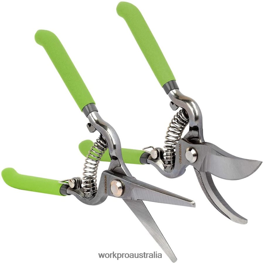 WORKPRO 2 Pcs Pruning Shears Set with Steel Straight Blade D4R0VT271 Tool Helpful