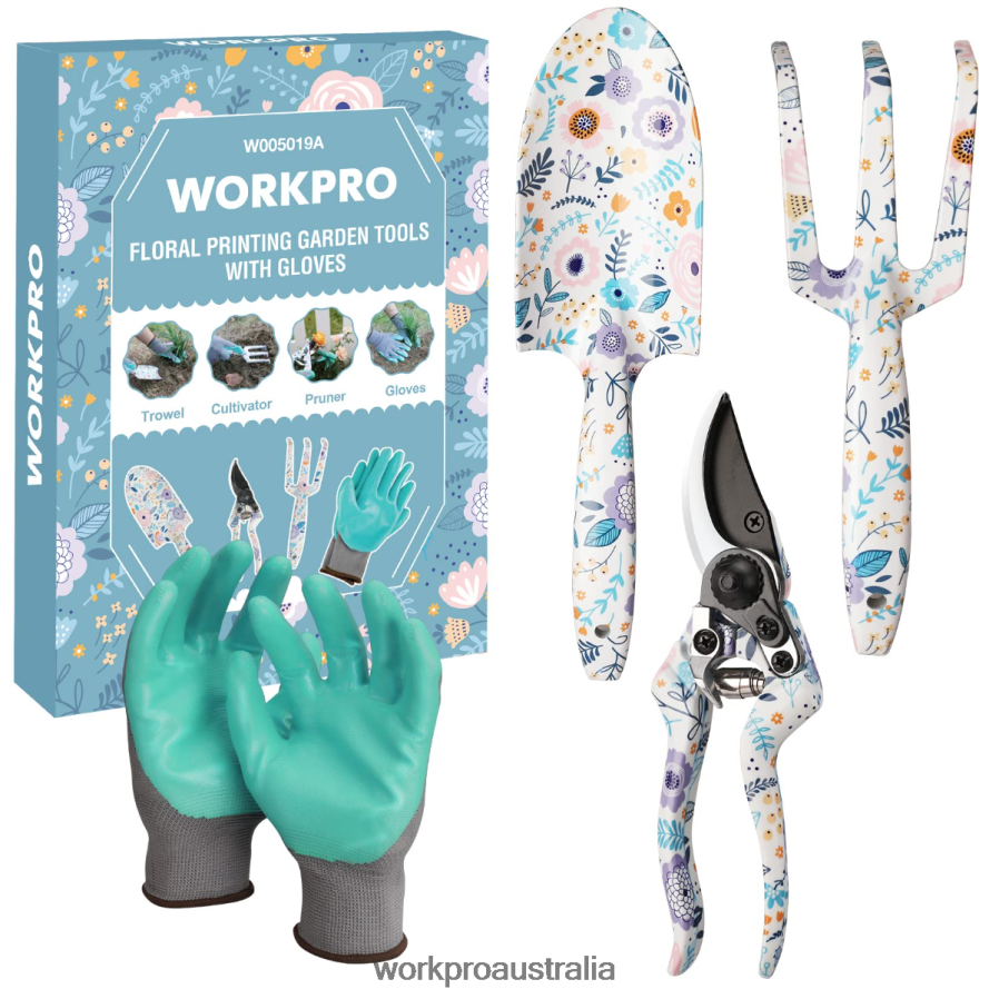 WORKPRO 4PCS Aluminum Garden Tool Set D4R0VT285 Tool White/Pink