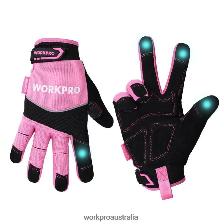 WORKPRO Safety Work Gloves, Touch Screen, Terry Fabric, Non-Slip Working Gloves- M D4R0VT250 Tool Pink