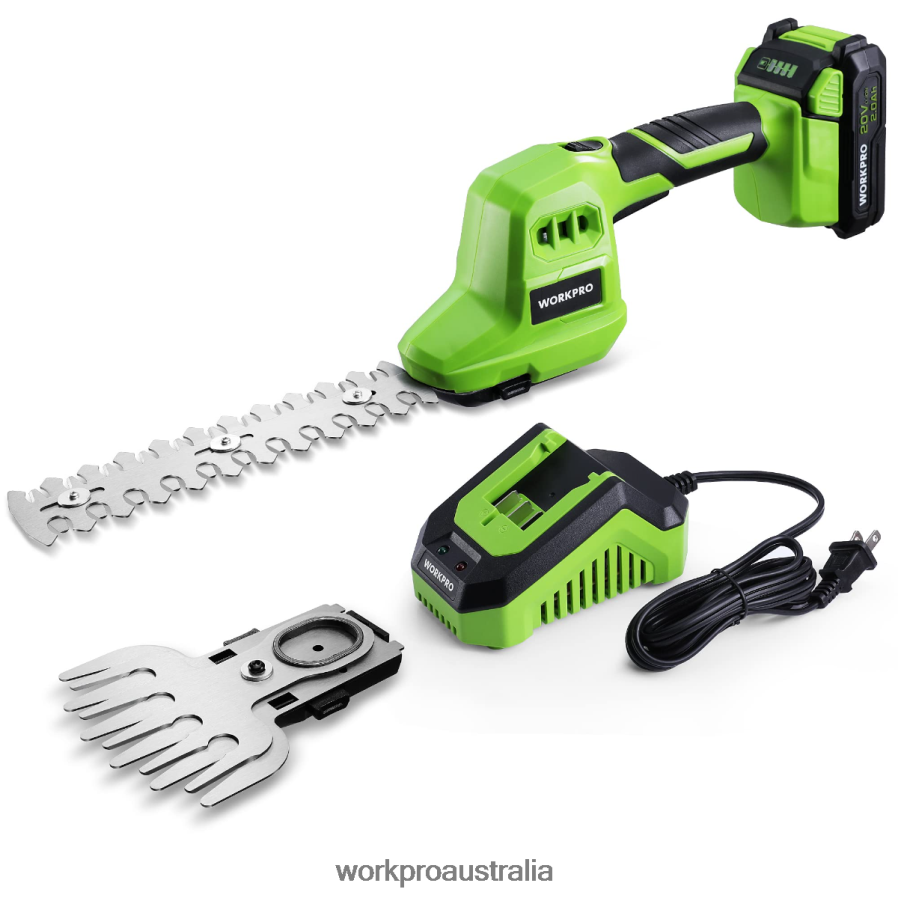 WORKPRO 2 in 1 20V Electric Cordless Grass Hedge Shear & Handheld Shrubbery Trimmer, with 2.0Ah Rechargeable Lithium-Ion Battery and 1 Hour Fast Charger D4R0VT302 Tool Useful