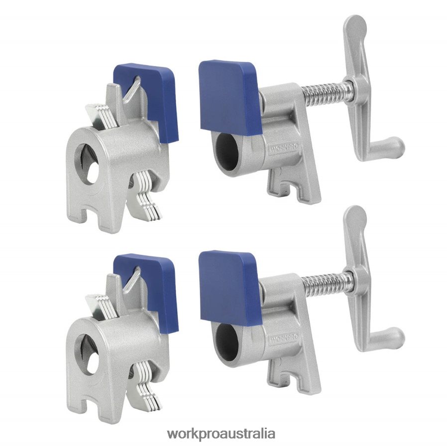 WORKPRO 2 Pcs Pipe Clamps, Aluminum Die-casting Lightweight Tube Clamps D4R0VT124 Tool Black
