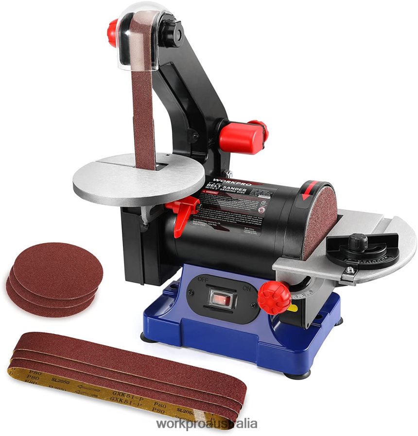 WORKPRO Disc Belt Sander, 1 in. x 30 in. Belt & 5 in. Sanding Disc, including 6 PCS Sandpapers D4R0VT237 Tool Helpful
